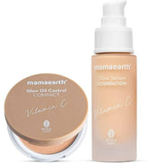 Mamaearth Glow Serum Foundation + Glow Oil Control Compact Combo - Ivory Glow - Safuron